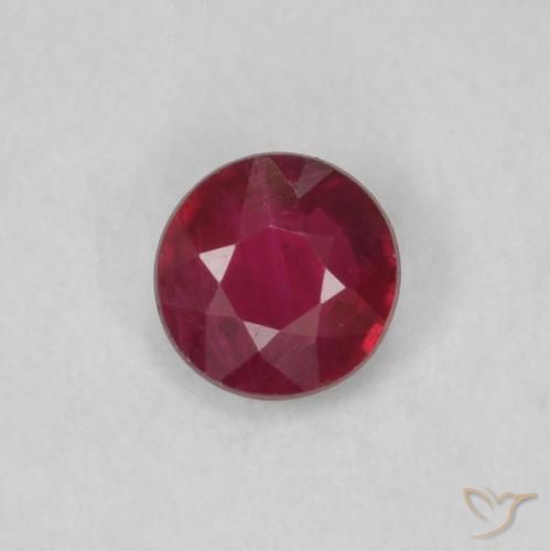 0.19ct 자연스러운 다크 레드 루비, 둥근, VS