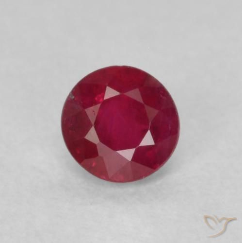 0.26ct 자연스러운 딥 크림슨 루비, 둥근, SI-I1