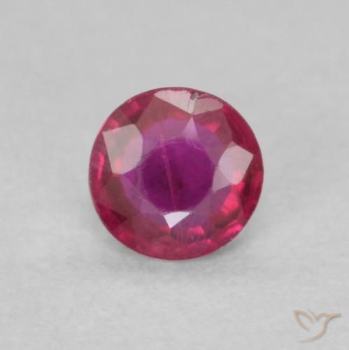 0.24ct 자연스러운 라이트 레드 루비, 둥근, SI-I1