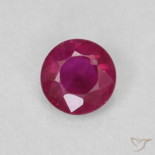 0.25ct 자연스러운 분홍빛이 도는 빨강 루비, 둥근, SI-I1