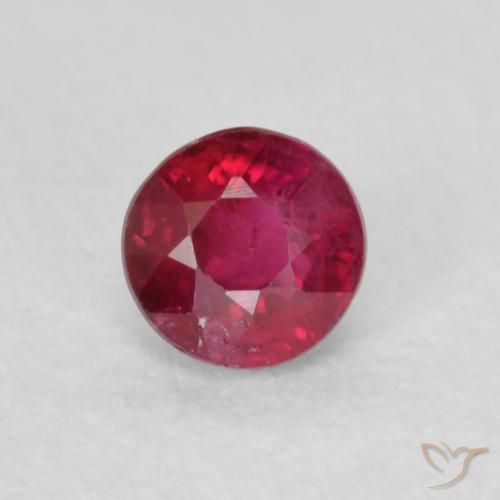 0.30ct 자연스러운 딥 레드 핑크 루비, 둥근, SI-I1