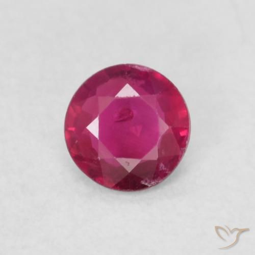0.21ct 자연스러운 분홍빛이 도는 빨강 루비, 둥근, SI-I1