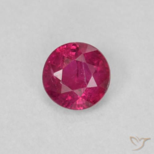 0.19ct 자연스러운 라이트 레드 루비, 둥근, SI-I1
