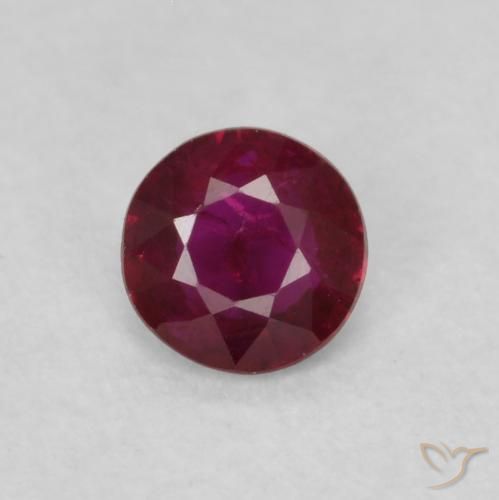 0.23ct 자연스러운 다크 레드 루비, 둥근, SI-I1