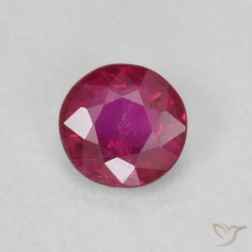 0.25ct 자연스러운 딥 와인 레드 루비, 둥근, SI-I1