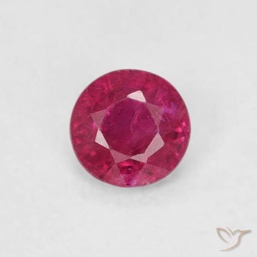 0.25ct 자연스러운 분홍빛이 도는 빨강 루비, 둥근, SI-I1