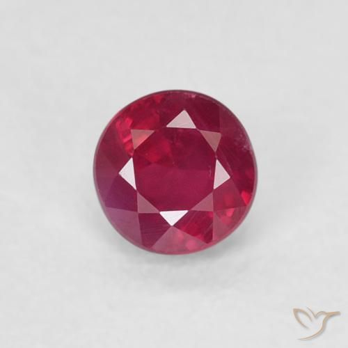 0.32ct 자연스러운 딥 레드 핑크 루비, 둥근, SI-I1