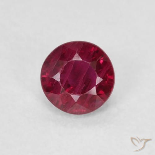 0.33ct 자연스러운 와인 레드 루비, 둥근, SI-I1