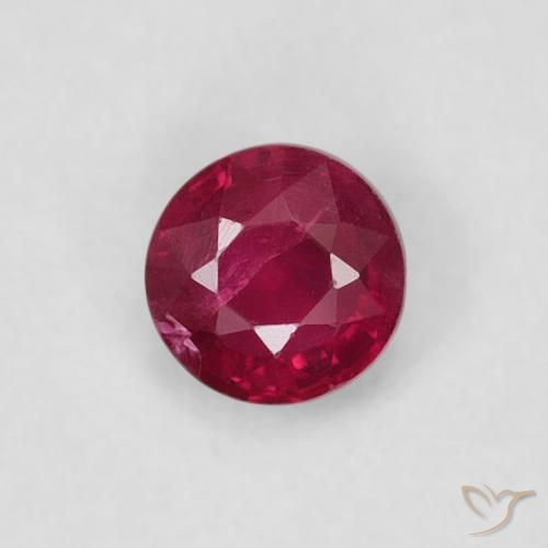 0.28ct 자연스러운 다크 레드 루비, 둥근, SI-I1