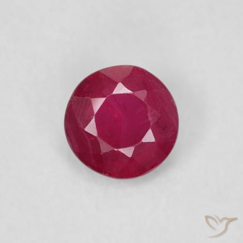0.24ct 자연스러운 Medium Dark-Red 루비, 둥근, SI-I1