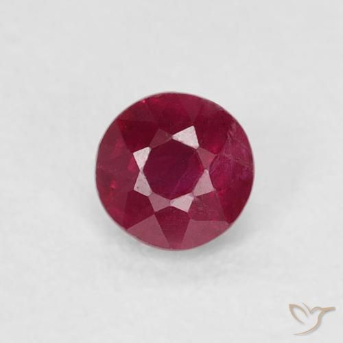 0.30ct 자연스러운 Medium Dark-Red 루비, 둥근, SI-I1
