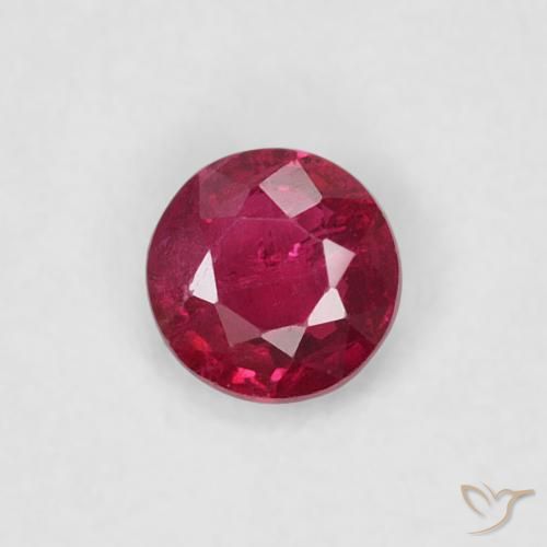 0.22ct 자연스러운 딥 레드 루비, 둥근, SI-I1