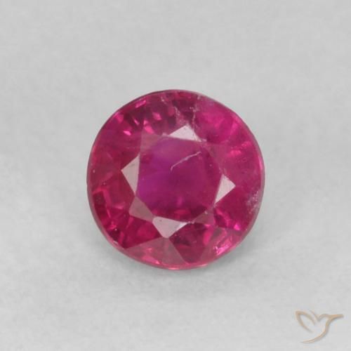 0.28ct 자연스러운 라이트 레드 루비, 둥근, SI-I1