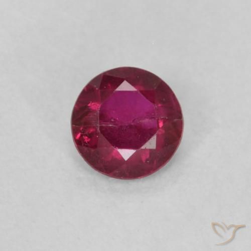 0.18ct 자연스러운 분홍빛이 도는 빨강 루비, 둥근, VS-SI
