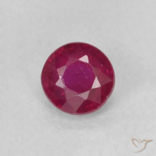 0.22ct 자연스러운 딥 레드 루비, 둥근, VS-SI