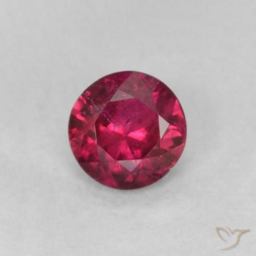 0.18ct 자연스러운 딥 와인 레드 루비, 둥근, VS-SI