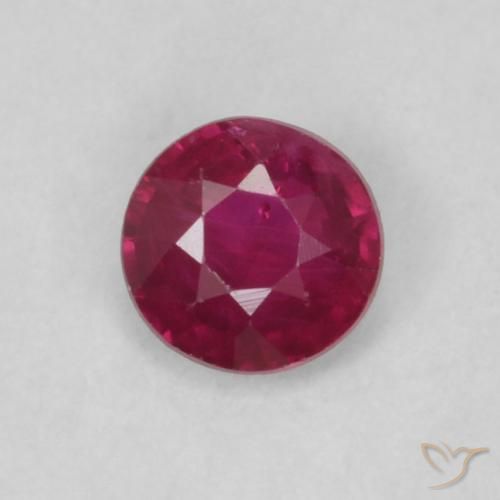 0.20ct 자연스러운 딥 레드 루비, 둥근, VS