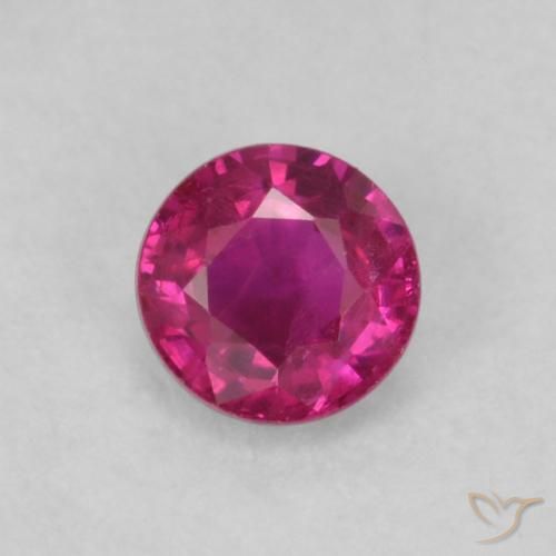 0.20ct 자연스러운 분홍빛이 도는 빨강 루비, 둥근, VS