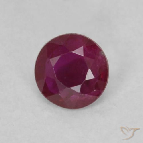 0.14ct 자연스러운 딥 레드 루비, 둥근, VS