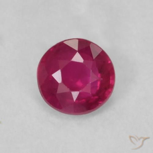 0.18ct 자연스러운 분홍빛이 도는 빨강 루비, 둥근, VS