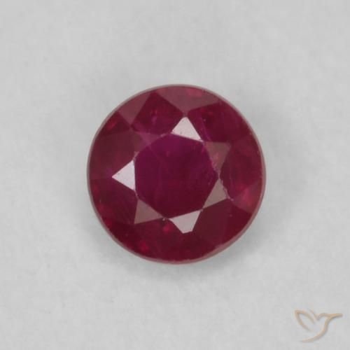 0.19ct 자연스러운 와인 레드 루비, 둥근, VS