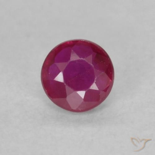 0.19ct 자연스러운 분홍빛이 도는 빨강 루비, 둥근, VS