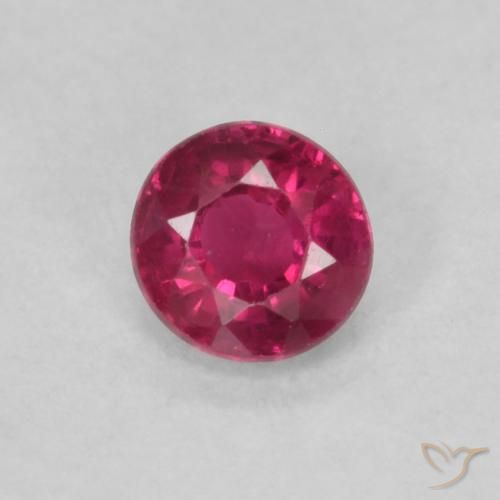 0.23ct 자연스러운 딥 레드 핑크 루비, 둥근, VS