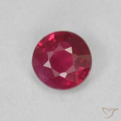 0.21ct 자연스러운 Medium Dark-Red 루비, 둥근, VS