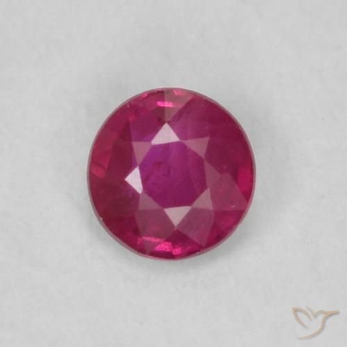 0.17ct 자연스러운 분홍빛이 도는 빨강 루비, 둥근, VS