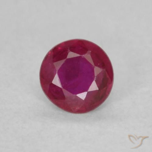 0.16ct 자연스러운 분홍빛이 도는 빨강 루비, 둥근, VS