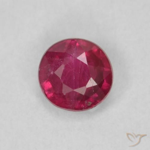 0.23ct 자연스러운 분홍빛이 도는 빨강 루비, 둥근, VS