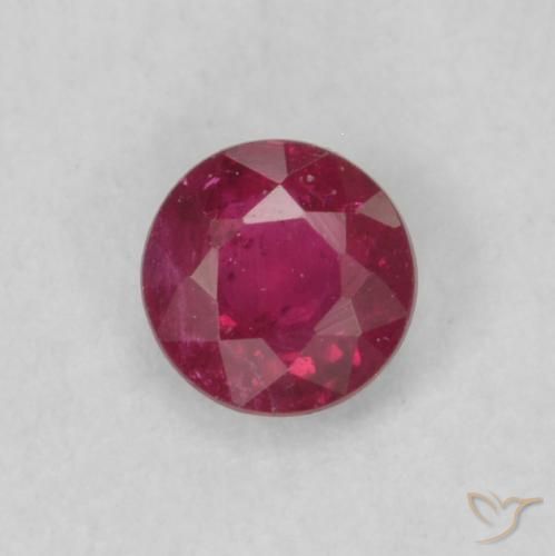 0.18ct 자연스러운 딥 와인 레드 루비, 둥근, SI
