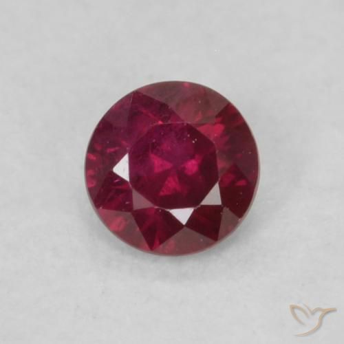 0.18ct 자연스러운 딥 레드 루비, 둥근, VS-SI