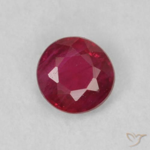 0.18ct 자연스러운 다크 레드 루비, 둥근, VS-SI