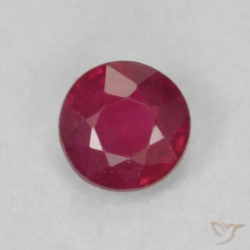 0.22ct 자연스러운 Medium Dark-Red 루비, 둥근, VS
