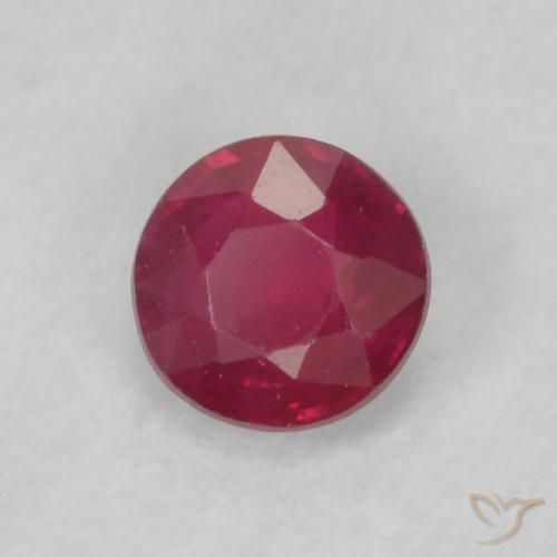 0.22캐럿 천연 Medium Dark-Red 루비, 둥근, VS