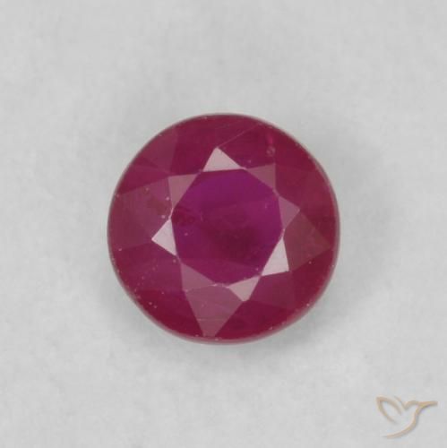 0.22ct 자연스러운 딥 와인 레드 루비, 둥근, VS-SI