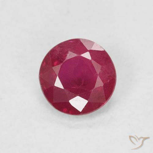 0.26ct 자연스러운 분홍빛이 도는 빨강 루비, 둥근, SI-I1