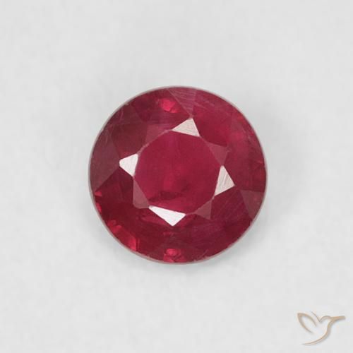 0.24ct 자연스러운 미디엄 레드 루비, 둥근, SI-I1