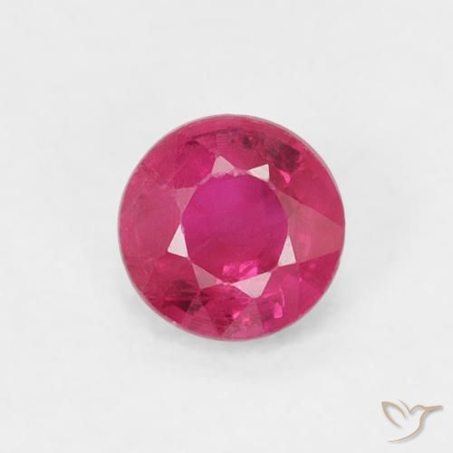 0.27ct 자연스러운 분홍빛이 도는 빨강 루비, 둥근, SI-I1