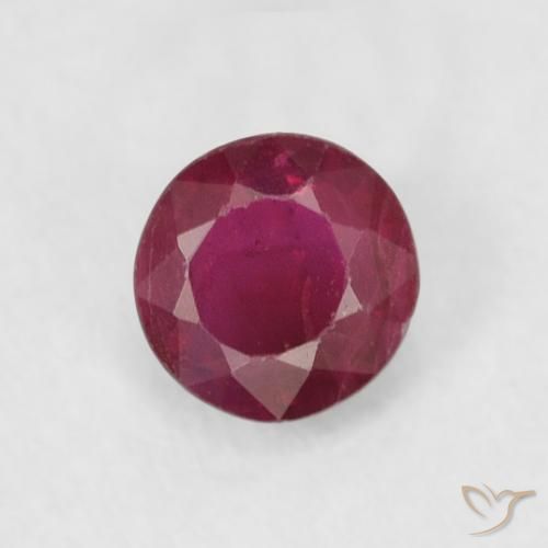 0.31ct 자연스러운 딥 와인 레드 루비, 둥근, SI-I1