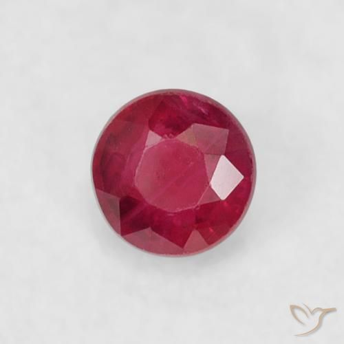 0.22ct 자연스러운 딥 레드 루비, 둥근, VS