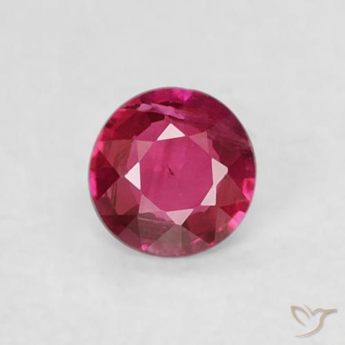 0.15ct 자연스러운 Medium Dark-Red 루비, 둥근, VS
