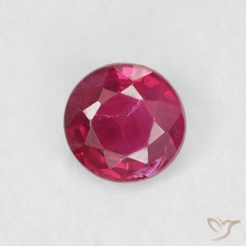 0.18ct 자연스러운 Medium Dark-Red 루비, 둥근, SI