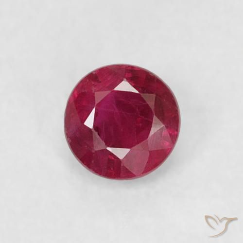0.20ct 자연스러운 Medium Dark-Red 루비, 둥근, VS