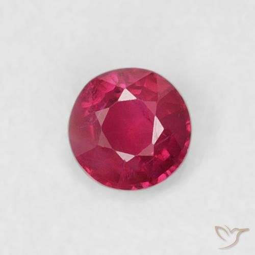 0.20ct 자연스러운 잼 레드 루비, 둥근, VS