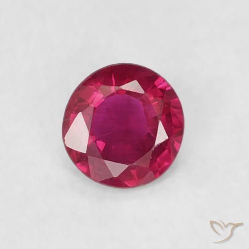 0.19ct 자연스러운 분홍빛이 도는 빨강 루비, 둥근, VS