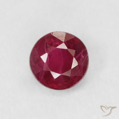0.23ct 자연스러운 다크 레드 루비, 둥근, VS