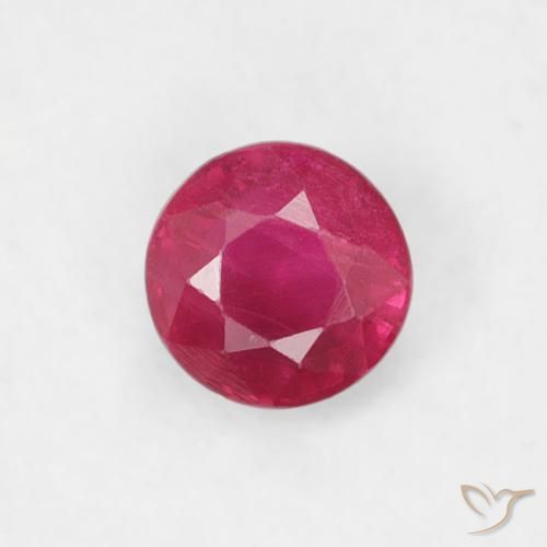 0.20ct 자연스러운 미디엄 레드 루비, 둥근, VS