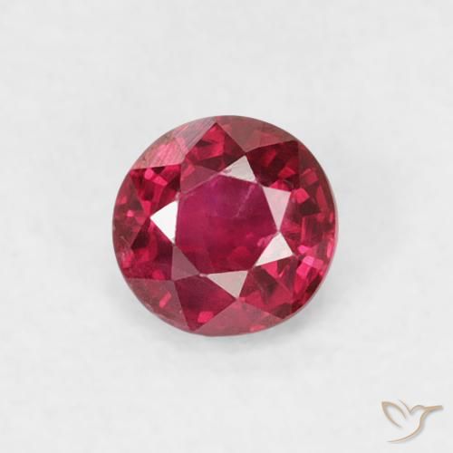 0.26ct 자연스러운 다크 레드 루비, 둥근, SI-I1